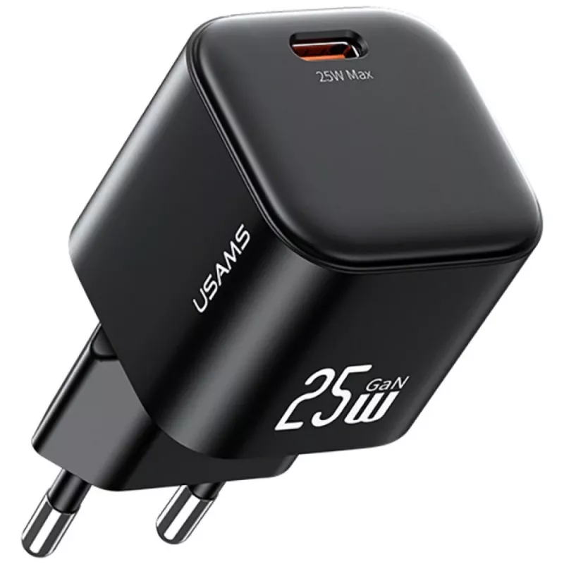 USAMS caricabatterie rapido USB-C 25W GaN - bianco