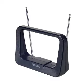 Phil antenna interna DVB-T/T2 con cavo coassiale 1,8 m, 75 Ohm, filtro 3G/4G, nero