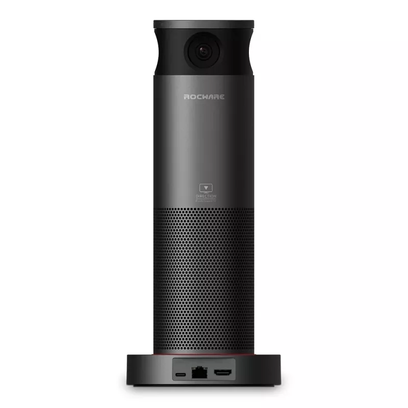 ROCWARE RC360 Telecamera IP Wi-Fi panoramica a 360°, 1080P Full HD, audio bidirezionale, visione notturna, per interni