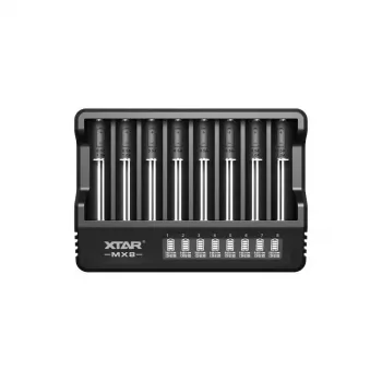 XTAR MX8 caricabatterie USB-C per batterie Li-Ion/Ni-MH, 3,7V/1,5V/1,2V