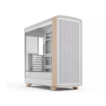 Fractal Design Summit Chalk White TG Clear Tint Case Mid-Tower con frontale in vero legno di quercia