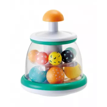 B-KIDS Rollabout Ball Top Infantino – giocattolo impilabile e rotante color menta con perline sonore per neonati da 6 mesi