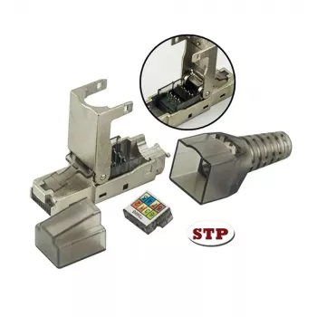 Techly 101911 connettore modulare RJ45 Cat6a 10G senza attrezzi, STP