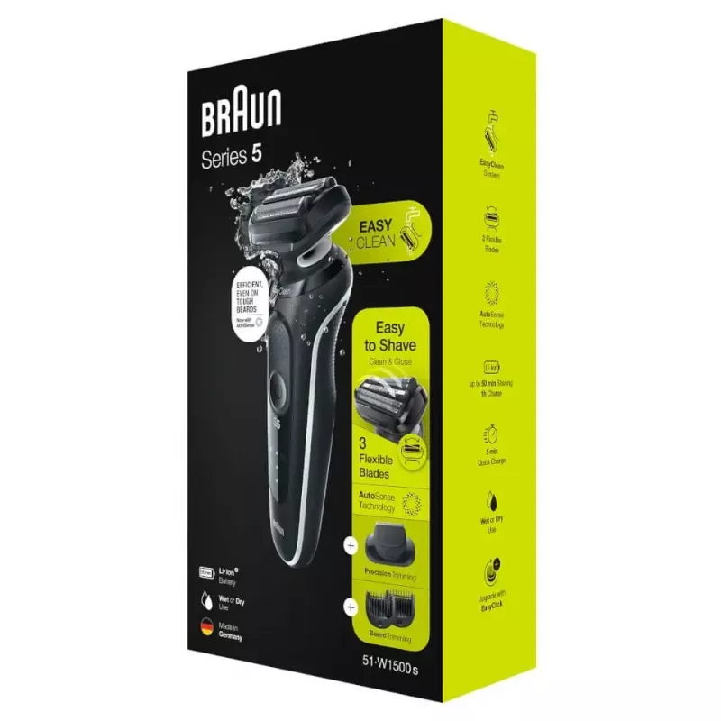 BRAUN rasoio Series 5 51-W1500s rasoio wet & dry nero