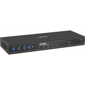 InLine® switch KVM, 4x1, DP 4K/60Hz, hub USB 3.2 (57885J)