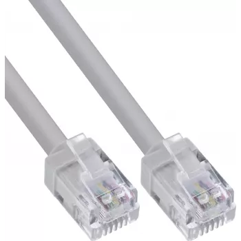 InLine® Cavo tondo modulare RJ12, spina-spina, 6 poli, 6P6C, 3 m, grigio