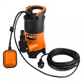 NEO TOOLS 04-745 pompa sommersa per acque sporche 400W, 8000 l/h, prevalenza 5 m, interruttore a galleggiante, cavo 10 m