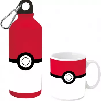 Pokemon borraccia in alluminio 500ml con set bicchiere in ceramica