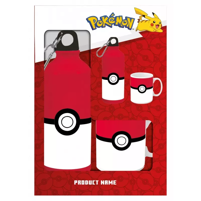 Pokemon borraccia in alluminio 500ml con set bicchiere in ceramica