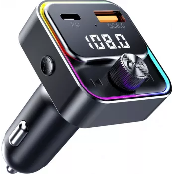 SENCOR SWM 3000 Trasmettitore FM Bluetooth con USB-A QC3.0, USB-C PD 3.0, riproduzione MP3, vivavoce, Siri e Google Assistant