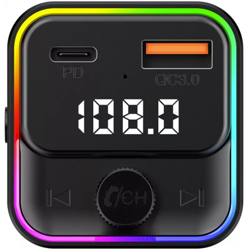 SENCOR SWM 3000 Trasmettitore FM Bluetooth con USB-A QC3.0, USB-C PD 3.0, riproduzione MP3, vivavoce, Siri e Google Assistant