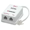 Intellinet Splitter/filtro ADSL connettore maschio RJ11 a 2x connettore femmina RJ11, bianco