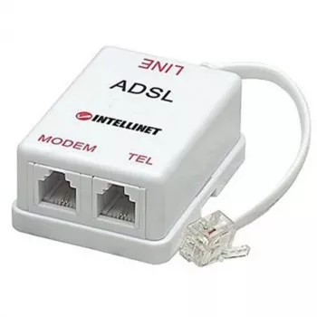 Intellinet Splitter/filtro ADSL connettore maschio RJ11 a 2x connettore femmina RJ11, bianco