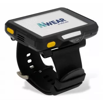 Newland WD1-V2 dispositivo indossabile da polso con touchscreen da 2,8 pollici, 3GB/32GB, BT, WiFi, 4G, GPS e fotocamera. Incl. cinturino, cavo USB-C e adattatore MultiPower. OS: Android 13.0 GMS