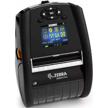 Zebra stampante DT ZQ620 Plus 3 inch/72mm Healthcare font inglesi Wi-Fi 6 Dual Radio (802.11AX/BT5.x) Linered Platen anima 0,75 inch gruppo E clip da cintura