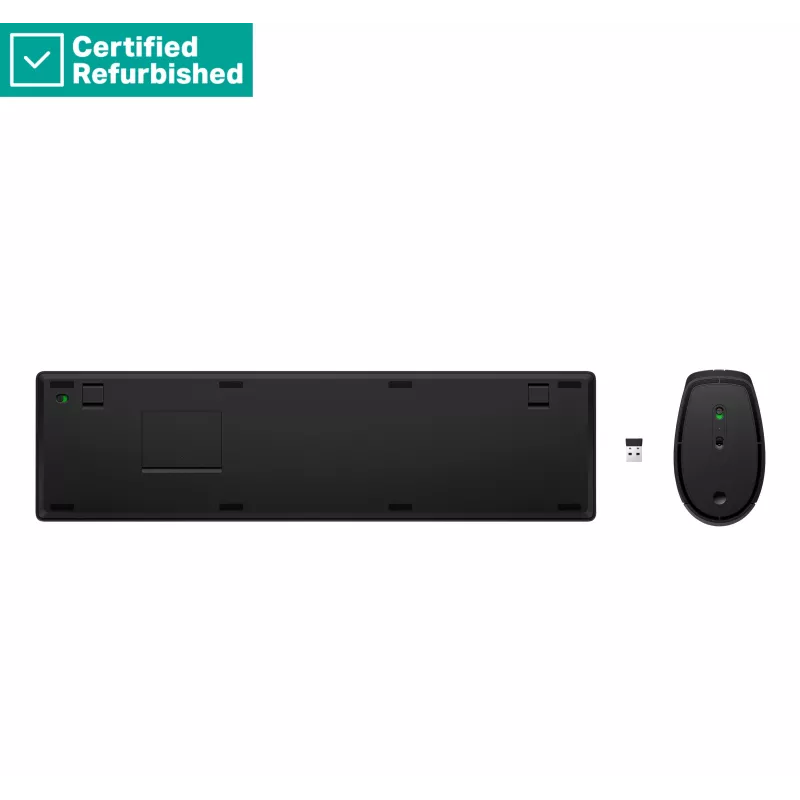 RENEW GOLD HP 655 set tastiera e mouse wireless, resistente agli schizzi - nero - inglese US