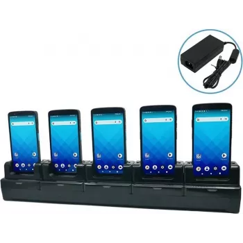 Unitech stazione di ricarica terminale a 5 slot con alimentatore. Compatibile con EA660 - stazione di ricarica/docking