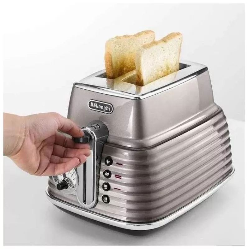 De'Longhi Scultura CTZ2103BG tostapane 2 fette, 900 W, Champagnergold