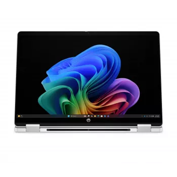 HP OmniBook 5 Flip NG AI 14-km0001nnx - Ultra 7 355, 32GB LPDDR5X 7467 on-board, 512GB, Touch/14,0 2K (1920x1200) OLED, Glacier Silver DF+ AI-Logo - 5MP IR TNR, senza alimentatore AC 65W, Win 11 Home, 1 anno