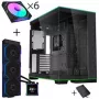 Lian Li O11D EVO RGB case PC bundle + HydroShift II LCD-S 360TL AiO + 6x ventole UNI FAN SL-INF 120 Reverse Blade + UNI HUB SL-INF - nero