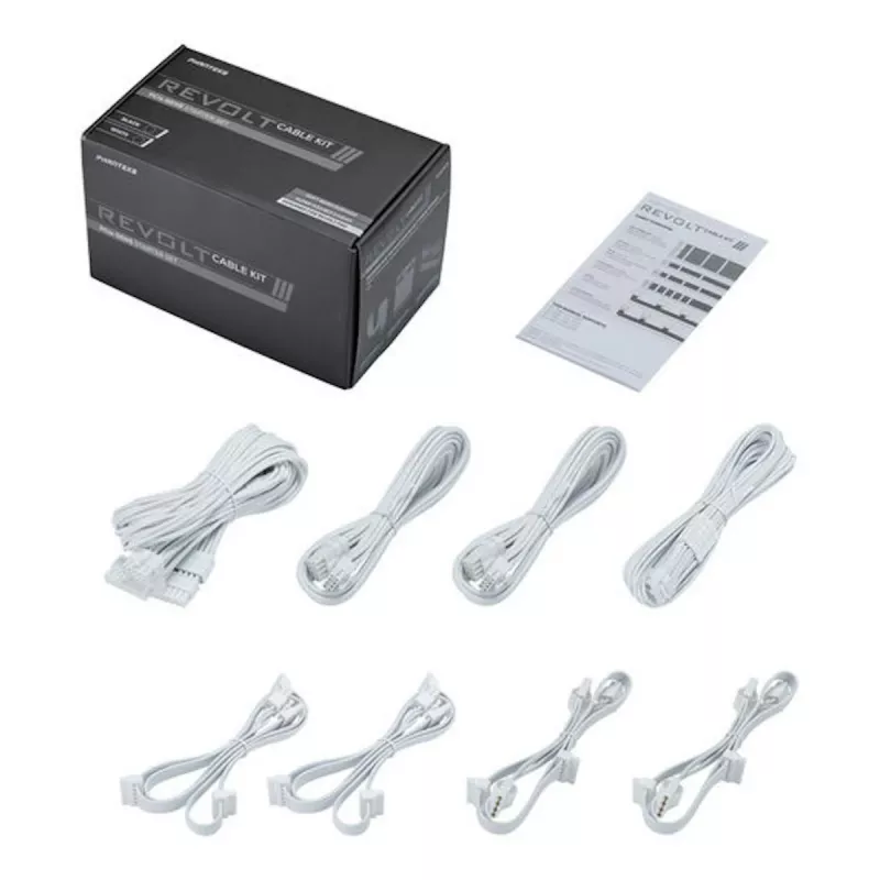 Phanteks Revolt 1200W Platinum Bundle, alimentatore con kit cavi - bianco