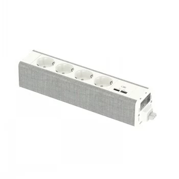 SCHNEIDER ELECTRIC UNICA SYSTEM+ MOD.UNIT 4XSCHUKO+USBA/C BIANCO/GRIGIO