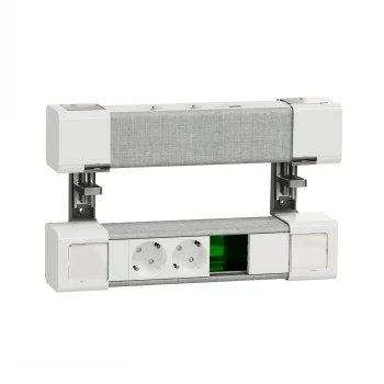 SCHNEIDER ELECTRIC UNICA SYSTEM+ DISPOSITIVO DA TAVOLO 4XSCHUKO+USB A/C+RJ45 OPT, BIANCO/GRIGIO
