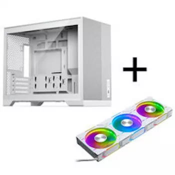 Case PC Phanteks XT M3, case Mini + ventole D30 PWM Regular Airflow D-RGB, confezione da 3, bianco
