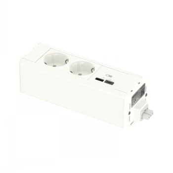 SCHNEIDER ELECTRIC UNICA SYSTEM+ UNITÀ MOD. 2XSCHUKO+USBA/C BIANCO
