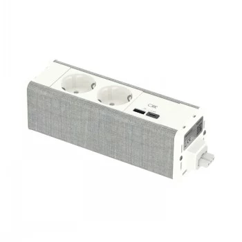 SCHNEIDER ELECTRIC UNICA SYSTEM+ UNITÀ MOD. 2XSCHUKO+USBA/C BIANCO/GRIGIO