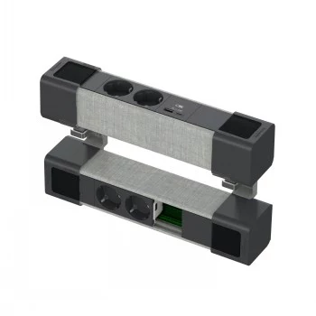 SCHNEIDER ELECTRIC UNICA SYSTEM+ DISPOSITIVO DA TAVOLO 4XSCHUKO+USBA/C+RJ OPT, ANTRACITE/GRIGIO