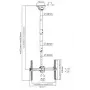LH-GROUP Supporto a soffitto con tubo 2,5-3 m