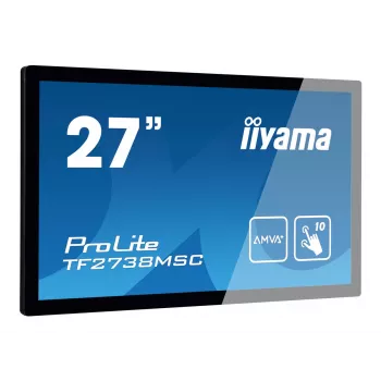 IIYAMA TF2738MSC-B2 A 27 pollici touchpanel 1080p IPS 500cd 10 punti touch CA VGA HDMIx1 DPx1 altoparlanti 2x1W Open Frame nero