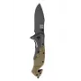 101 INC Commander coltello pieghevole da soccorso nero/tan