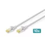 DIGITUS cavo patch CAT6A S/FTP, 0,5 m, grigio, confezione da 10