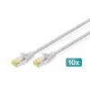 DIGITUS cavo patch CAT6A S/FTP, 0,5 m, grigio, confezione da 10