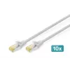 DIGITUS cavo patch CAT6A S/FTP, 3 m, grigio, confezione da 10