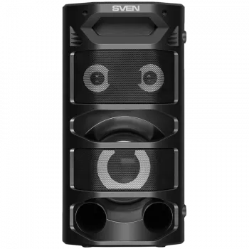 Altoparlante portatile 2.0 SVEN PS-670, nero, potenza 2x32,5 W (RMS), TWS, Bluetooth, FM, USB, microSD, display LED, telecomando, batteria ricaricabile al litio