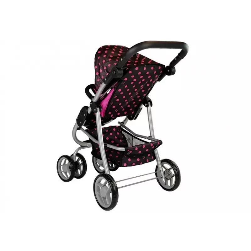 Passeggino 2 in 1 con sacca Black-Pink 7706 Lean Toys