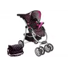 Passeggino 2 in 1 con sacca Black-Pink 7706 Lean Toys