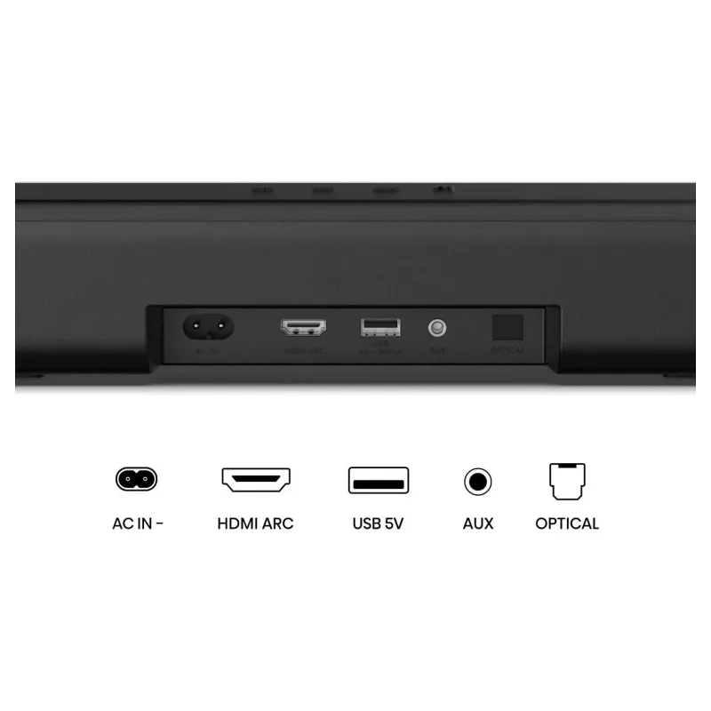 Hisense HS1000 Soundbar 2.0 canali 60W Bluetooth HDMI ARC USB AUX ottico nero