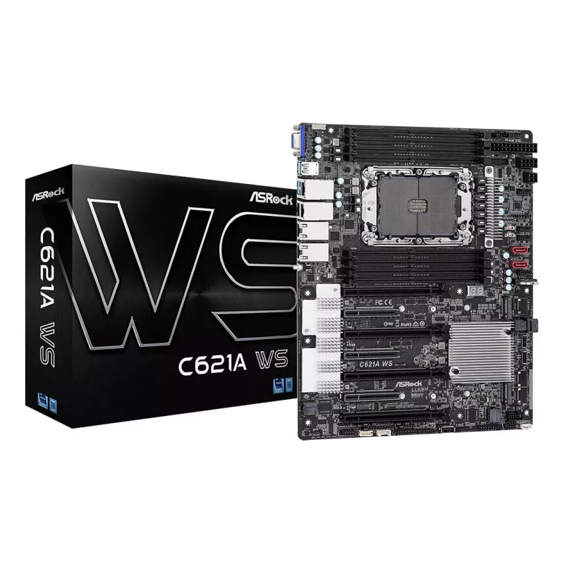 ASRock C621A WS scheda madre - chipset Intel C621A - socket LGA4189 - formato CEB - 8x DDR4 DIMM - 2x 10GbE LAN - IPMI