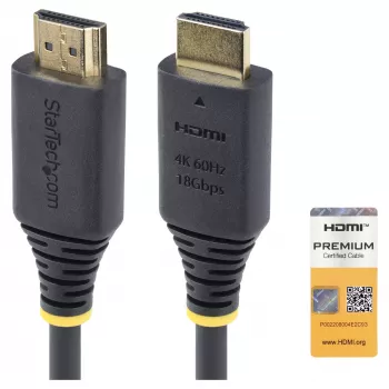 StarTech.com cavo HDMI High Speed Premium Certified 1,5 m (4,9 ft), 4K60Hz, nero