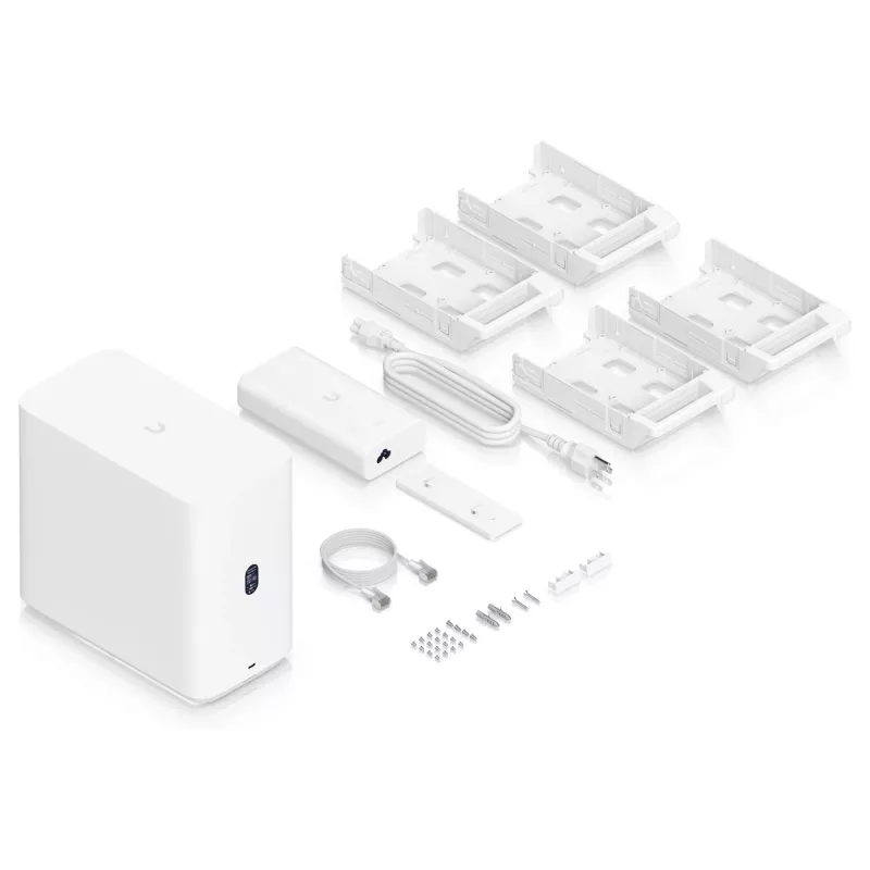 Ubiquiti UNAS-4-W Server NAS a 4 vani, Bianco, 4GB RAM, 1x 2.5GbE, 1x espansione USB-C
