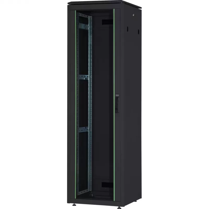 DIGITUS 42HE Armadio di rete Unique 600x600mm Porta in vetro nero