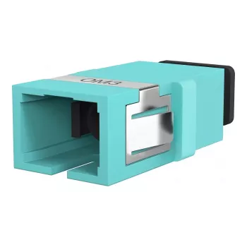 EFB Accoppiatore Fibra Ottica SC Simplex OM3, Flangeless, Aqua, Ghiera in Ceramica