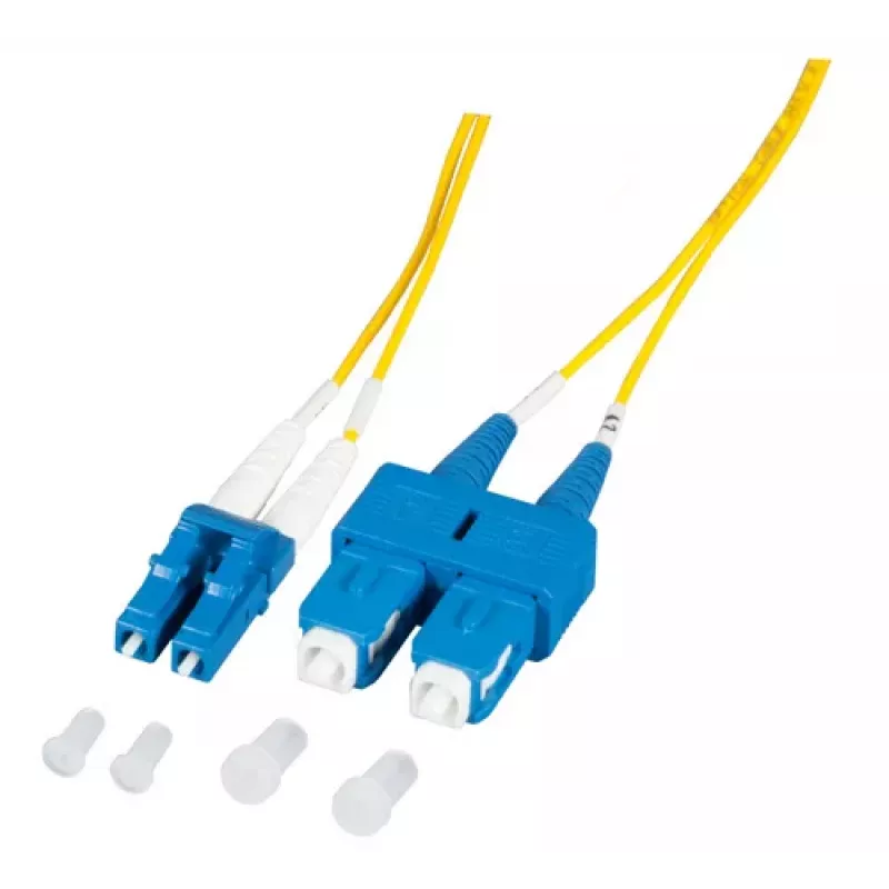 EFB Elektronik O0360.1-1.2 Cavo patch in fibra ottica 1 m LC Duplex su SC Duplex OS2 Singlemode giallo