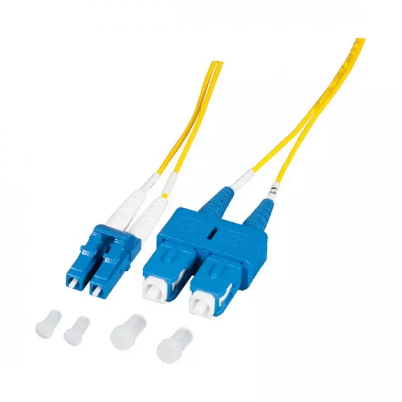 EFB Elektronik O0360.1-1.2 Cavo patch in fibra ottica 1 m LC Duplex su SC Duplex OS2 Singlemode giallo