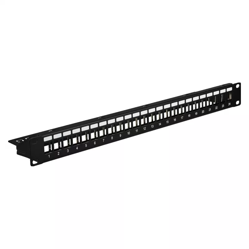 EFB Pannello di Distribuzione 19 inch 1U 24 Porte Schermato Cat.6A Nero RAL9005