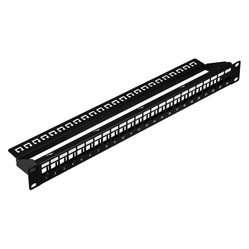 EFB Pannello di Distribuzione 19 inch 1U 24 Porte Schermato Cat.6A Nero RAL9005
